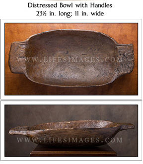 Distressed Bowl with Handles Distressed Bowl with Handles